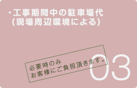 工事期間中の駐車場代(現場周辺環境による)